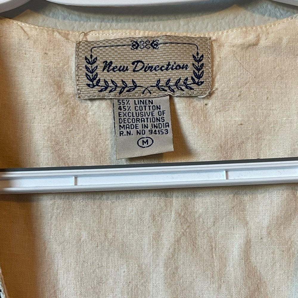 Vintage Safari Embroidered Animal Vest Linen Blend Medium - Picture 2 of 8